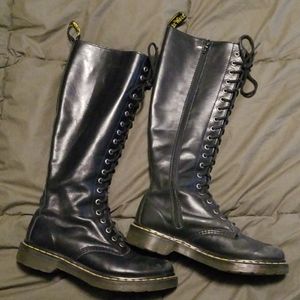Black knee high Doc Marten's